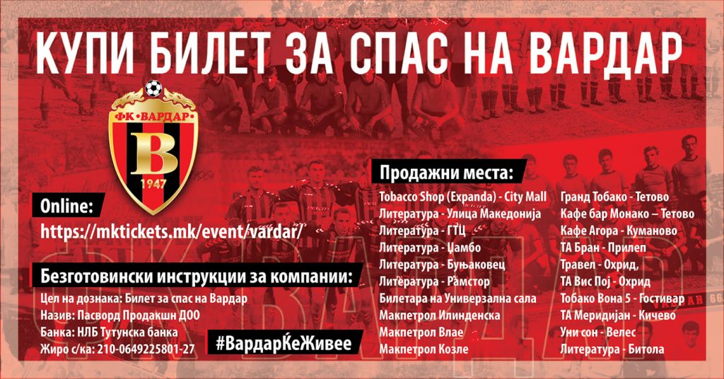 Vardar Football Club donations