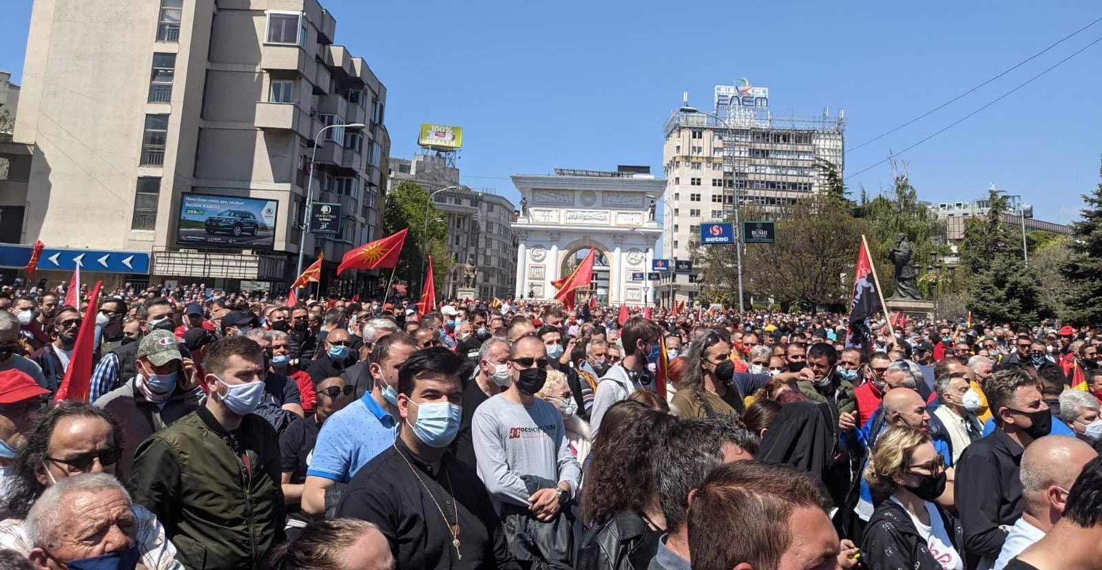 large skopje protest in Macedonia