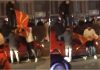 Albanians tear Macedonian flag